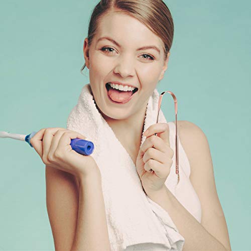 2 piezas Limpiadores de Lengua de Acero, Inoxidable Raspador de Lengua Previene la Halitosis, Ayurvédico Cepillo de Lengua Promoción de la Salud Bucal - con Bolsas de Cordón Impermeables