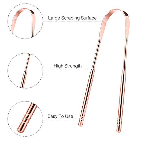 2 piezas Limpiadores de Lengua de Acero, Inoxidable Raspador de Lengua Previene la Halitosis, Ayurvédico Cepillo de Lengua Promoción de la Salud Bucal - con Bolsas de Cordón Impermeables