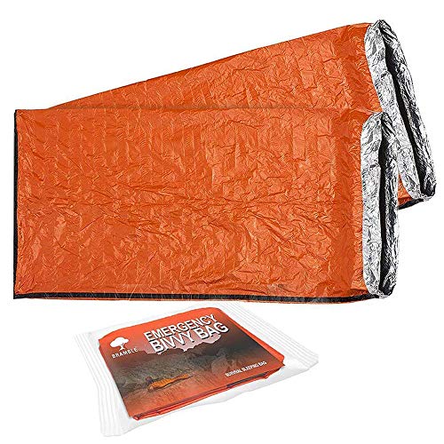 2 Premium Saco de Dormir de Emergencia - Sacos de Vivac, Supervivencia Impermeable Manta - Aislamiento Térmico – Alta Visibilidad, Portátil, Ligero y Resistente| Camping Al Aire Libre Senderismo.