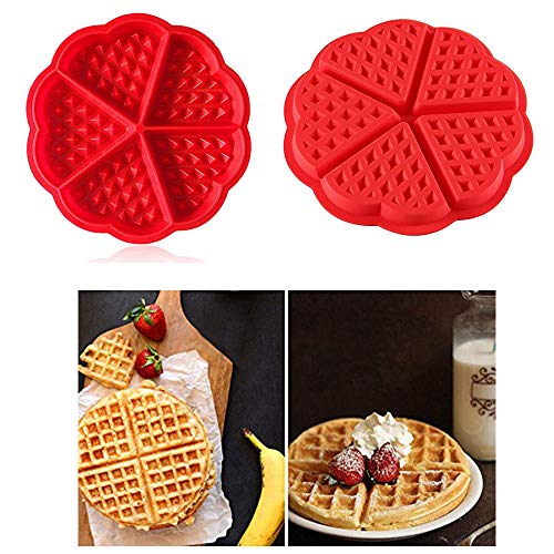 2 Silicona Donut Moldes de Silicona,2 Waffle Mold Silicona Horno Cacerola para Hornear Galletas para Tarta Muffin Cocina Herramientas Accesorios de Cocina