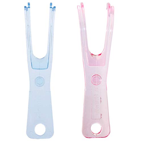 2 soportes de hilo dental reutilizables en forma de Y