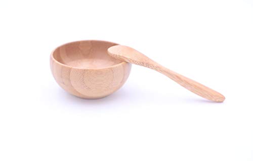 2 UNIDS Bowl + Spoon Máscara Bambú Mascarilla Mezcladora con Stick Espátula Facemask Kit de Maquillaje Herramienta Belleza Hecha en casa Cuidado la Piel Tratamiento Facial Accesorios