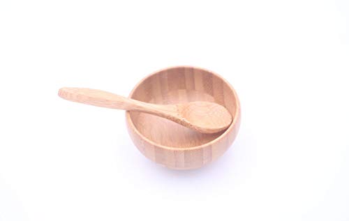 2 UNIDS Bowl + Spoon Máscara Bambú Mascarilla Mezcladora con Stick Espátula Facemask Kit de Maquillaje Herramienta Belleza Hecha en casa Cuidado la Piel Tratamiento Facial Accesorios