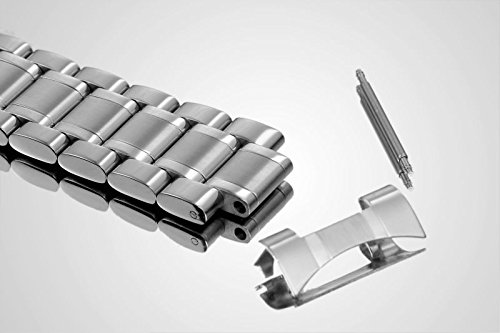 20 mm Correas de Reloj Metal sólido de Acero Inoxidable de Tipo Pesado con ambas Curvas y Rectas Termina Estilo de ostras