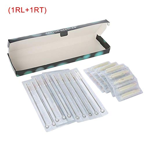 20 PIEZA Consejos + 20 unidades agujas, desechables tatuaje agujas Cejas Micro Blading Tattoo Punta Tips puntas asas para Permanente de maquillaje Tattoo Pen Machine