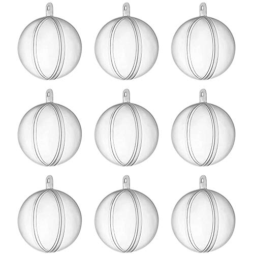 20 Piezas Bolas Navidad, Bolas Plástico Transparente Bolas Redondas, para árbol Navidad, Decoración, Caja Dulces, Decoración Regalo, 7 cm