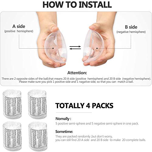 20 Piezas Bolas Navidad, Bolas Plástico Transparente Bolas Redondas, para árbol Navidad, Decoración, Caja Dulces, Decoración Regalo, 7 cm