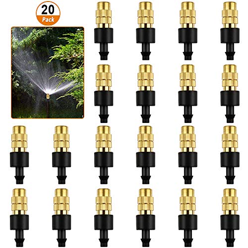 20 Piezas Boquilla Latón Ajustable, Boquilla Atomizadora, Boquillas de Nebulización de Cobre Apto para Sistemas de Manguera de Herramientas de Jardín