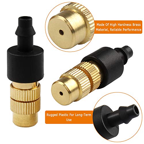 20 Piezas Boquilla Latón Ajustable, Boquilla Atomizadora, Boquillas de Nebulización de Cobre Apto para Sistemas de Manguera de Herramientas de Jardín
