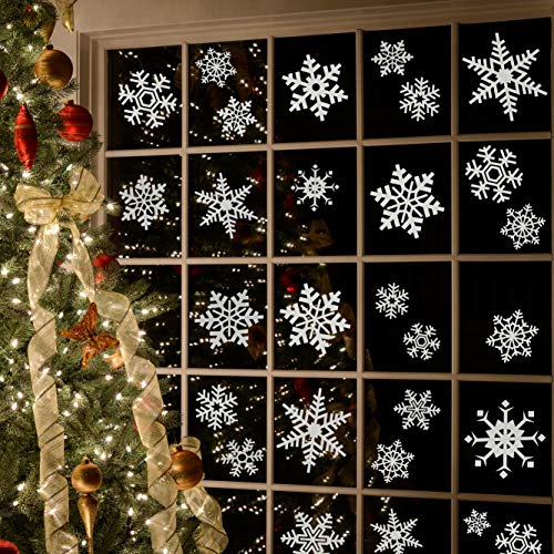 200 Pegatinas Decorativas de Copo de Nieve para Adorno Navideño – Accesorio de Decoración para Navidad – Articulo de Apoyo para Decorado de Festividad – Regalo y Ornamento Festivo para Ventanas