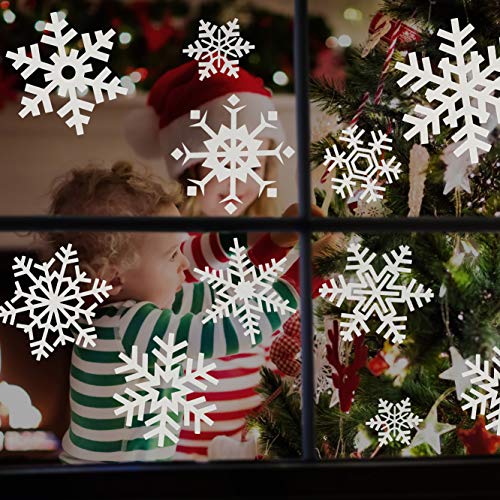 200 Pegatinas Decorativas de Copo de Nieve para Adorno Navideño – Accesorio de Decoración para Navidad – Articulo de Apoyo para Decorado de Festividad – Regalo y Ornamento Festivo para Ventanas