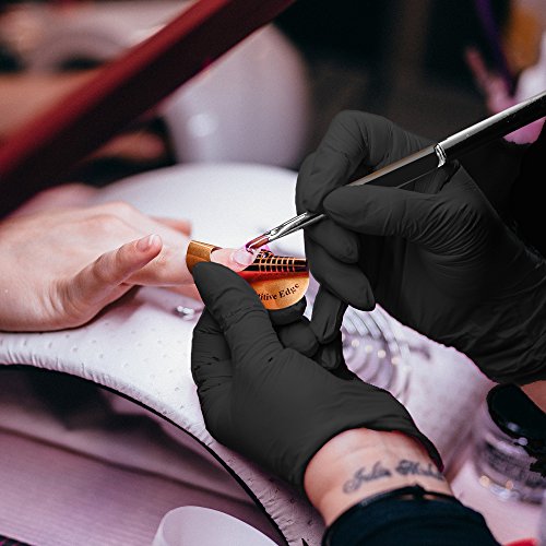 200 Piezas - Guantes Desechables - GUARD 5 - Guantes de nitrilo Negro - Guantes de Cocina Desechables Tatuaje Artista mecánico o médico (Xtra Large)