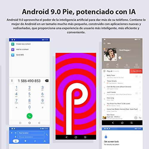 (2019) Blackview A60 Pro Android 9.0 4G teléfono móvil Libre, 6.1" Pantalla FullView Dual SIM Smartphone, Helio A22 MTK6761 Quad Core 2.0GHz 3GB+16GB, 4080mAh batería, desbloqueo Facial, GPS Azul