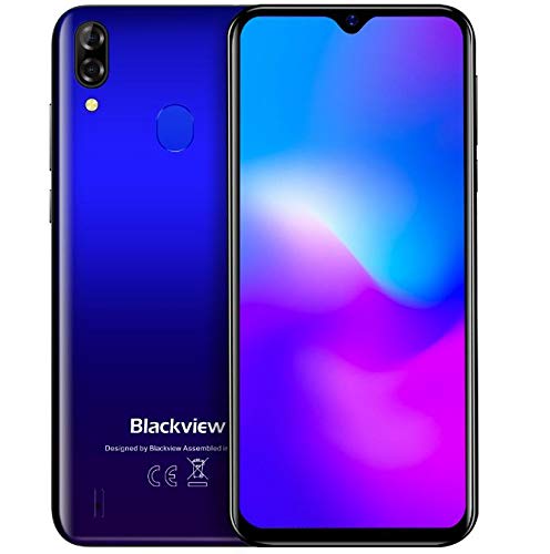 (2019) Blackview A60 Pro Android 9.0 4G teléfono móvil Libre, 6.1" Pantalla FullView Dual SIM Smartphone, Helio A22 MTK6761 Quad Core 2.0GHz 3GB+16GB, 4080mAh batería, desbloqueo Facial, GPS Azul