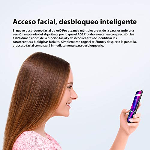(2019) Blackview A60 Pro Android 9.0 4G teléfono móvil Libre, 6.1" Pantalla FullView Dual SIM Smartphone, Helio A22 MTK6761 Quad Core 2.0GHz 3GB+16GB, 4080mAh batería, desbloqueo Facial, GPS Azul