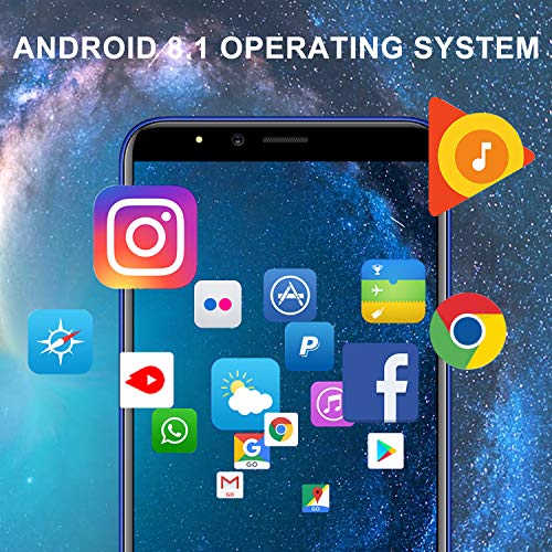 2020 Moviles Libres 4G, Teléfono Móvil de 6.0’’ Pulgadas 18:9 HD 3GB RAM 16GB ROM/64GB Android 8.1 Quad-Core Smartphone Libres 4800mAh Batería Dual SIM Dual Cámara 8MP Face ID（Oro）