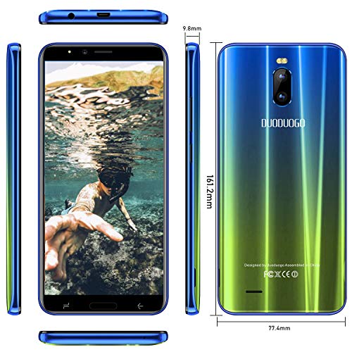 2020 Moviles Libres 4G, Teléfono Móvil de 6.0’’ Pulgadas 18:9 HD 3GB RAM 16GB ROM/64GB Android 8.1 Quad-Core Smartphone Libres 4800mAh Batería Dual SIM Dual Cámara 8MP Face ID（Oro）