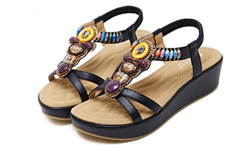 2020 Sandalias Mujer Chanclas Tacon de Cuña Plataforma del Verano Cómodos Zapatos Bohemias Las Sandalias Planas