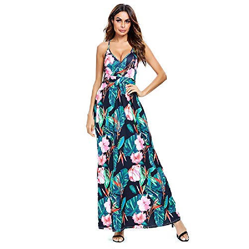 2020 Verano Vestido Europeo y Americano para Mujer Vestido de Mujer de Tirantes con Estampado Digital de Gran tamaño