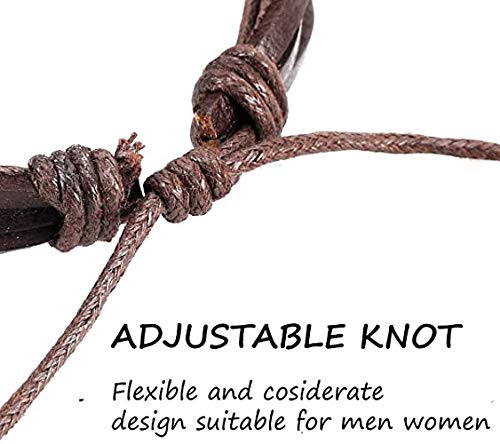 21 Piezas Cuero Pulseras Árbolde la Vida para Hombres Mujer Trenzado Pulsera Cuentas de Madera Cuerda Brazalet Vintage Pulsera Ajustable