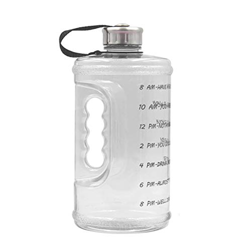 2.2L Motivational Sport Water Bottle with Time Marker Wide Mouth Leak Proof Lid for Running Sports Fitness Outdoor