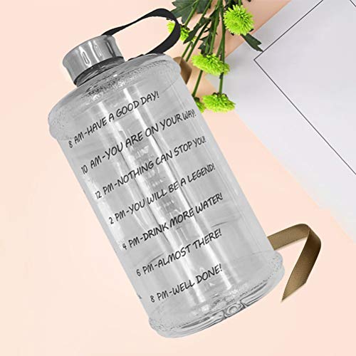2.2L Motivational Sport Water Bottle with Time Marker Wide Mouth Leak Proof Lid for Running Sports Fitness Outdoor