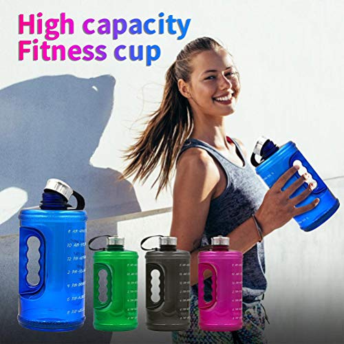 2.2L Motivational Sport Water Bottle with Time Marker Wide Mouth Leak Proof Lid for Running Sports Fitness Outdoor