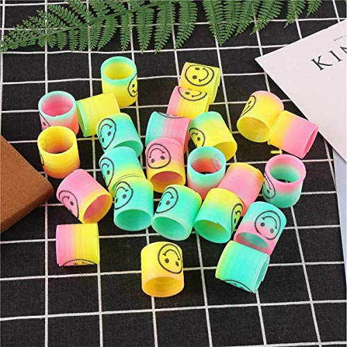 24 Piezas Mini Juguetes de Muelle de Arco Iris, Mágico Colorido Muelles Ideales para Cumpleaños Regalos de Fiestas Infantiles, Rellenar Bolsas de Fiesta, Calcetines de Navidad, Premios de Clase