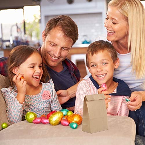 24pcs Bolsas de Papel Kraft Marrones,ZERHOK Bolsa de Papel de Regalo para Envolver Regalos Galletas Sándwiches Caramelos en Pascua San Valentín Navidad (23.5 * 12.5 * 8cm)