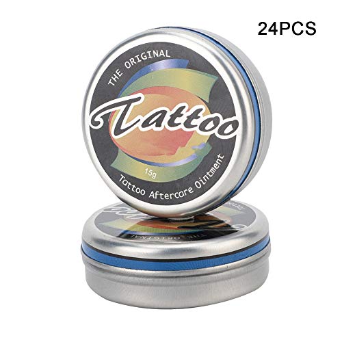 24pcs Crema del Tatuaje, Crema para el Cuidado de Tatuajes Crema Anti Cicatrizante Hidratante para Tatuajes, Anti-cicatriz, para Reparación de Tatuajes, Maquillaje Piercing, Ceja Permanente