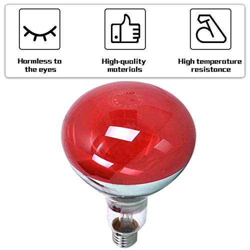275W Bombilla de lámpara de calor infrarroja para terapia Salud Alivio del dolor Lámpara terapéutica Lámpara de lámpara portátil duradera - Rojo