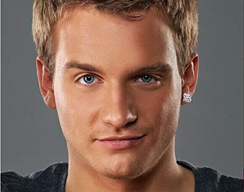 2Ct Zirconio Cúbico Cuadrado Solitario Corte Brillante Princesa AAA CZ Pendiente De Boton Para Mujer Hombres 8Mm