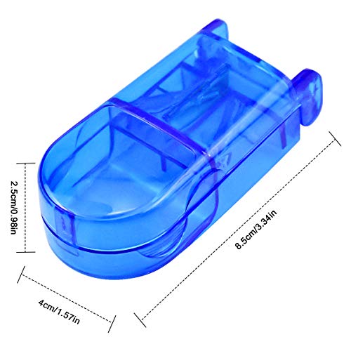 2pcs Cortador Píldoras, 2 en 1 Divisor de Píldoras Caja de Píldoras para Píldoras Pequeñas Grandes, Cortador de Tabletas Divisor medicina para dividir el corte píldoras (8.5cm x 4cm x 2.5cm)