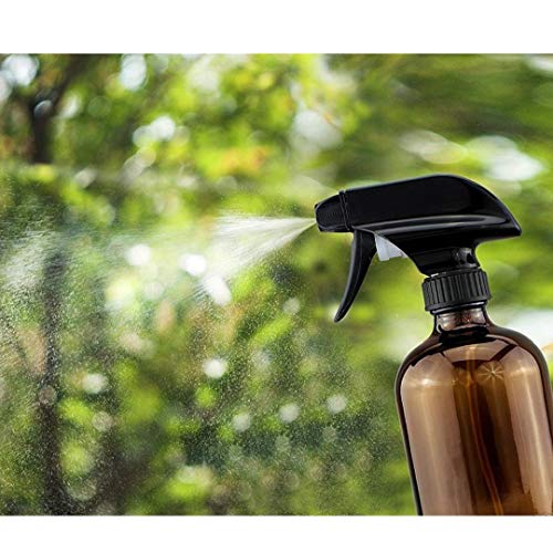 2pcs De Vidrio Ámbar Botella Del Aerosol Botella Embalaje De Boston Con Negro Atomizador Grande 8.5 Oz Recargable Del