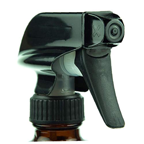 2pcs De Vidrio Ámbar Botella Del Aerosol Botella Embalaje De Boston Con Negro Atomizador Grande 8.5 Oz Recargable Del