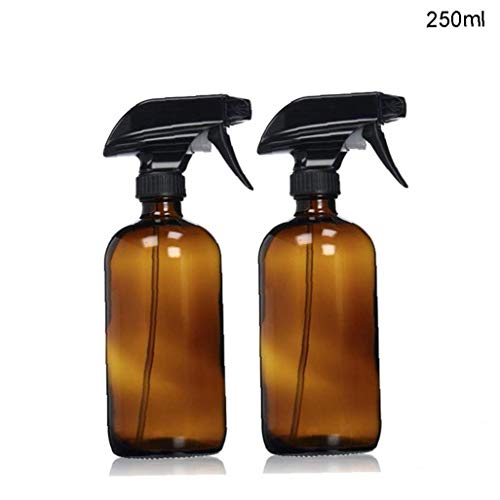 2pcs De Vidrio Ámbar Botella Del Aerosol Botella Embalaje De Boston Con Negro Atomizador Grande 8.5 Oz Recargable Del