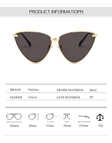 2THTHT2 Mujeres Ojo De Gato Gafas De Sol De Marcas Famosas Diseñador Ocean Clear Lens   Oro Negro