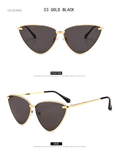 2THTHT2 Mujeres Ojo De Gato Gafas De Sol De Marcas Famosas Diseñador Ocean Clear Lens   Oro Negro