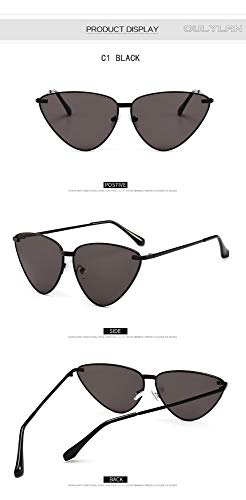 2THTHT2 Mujeres Ojo De Gato Gafas De Sol Famosas Marcas De Diseñador Ocean Clear Lens   Negro
