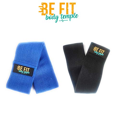 2u. Bandas de Resistencia/Hip Bands/Booty Band - Bandas de Tela elástica con Antideslizante para activación de glúteo. BE FT Body Temple