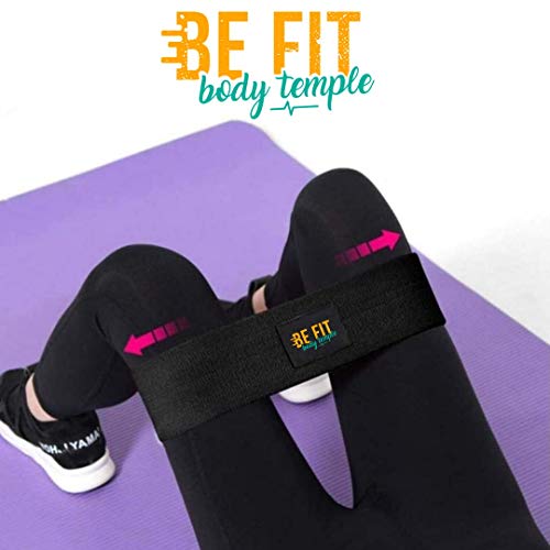 2u. Bandas de Resistencia/Hip Bands/Booty Band - Bandas de Tela elástica con Antideslizante para activación de glúteo. BE FT Body Temple