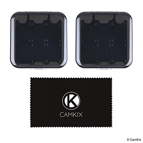 2x CamKix Funda de juego compatible con Nintendo Switch - Para hasta 48 juegos de conmutador Nintendo - Organizador de tarjeta de juego - Contenedor de viaje - 2x Funda dura con 24 insertos