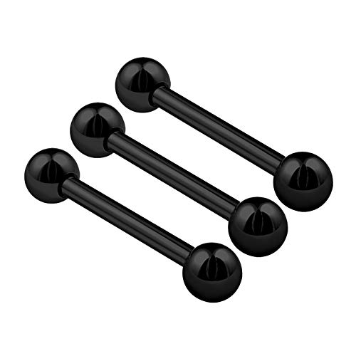3 anillos de acero inoxidable negro calibre 16, 6 mm, 8 mm, 10 mm, 3 mm, bola de hélice, piercing para tragus, joyas, ver más tamaños