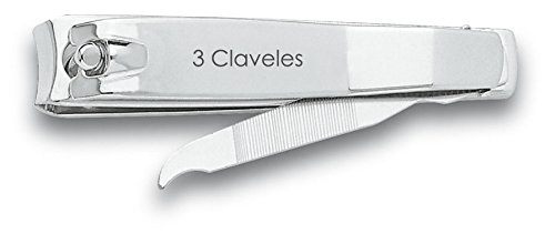 3 Claveles 12418 - Cortauñas con lima, 8 cm