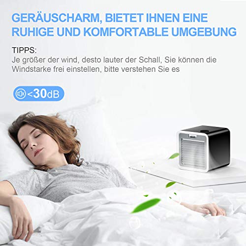 3 en 1 Mini Enfriador de Aire, Aire Acondicionado Portátil, Humidificador con Mango, refrigerador de aire para trabajo y hogar