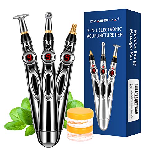 3-IN-1 Pluma de acupuntura, Pluma de acupuntura electrónica, Terapia de alivio del dolor, Pluma de masaje Meridian Energy Pulse, Potente pluma Meridian Energy Pen, Incluye gel de masaje adicional