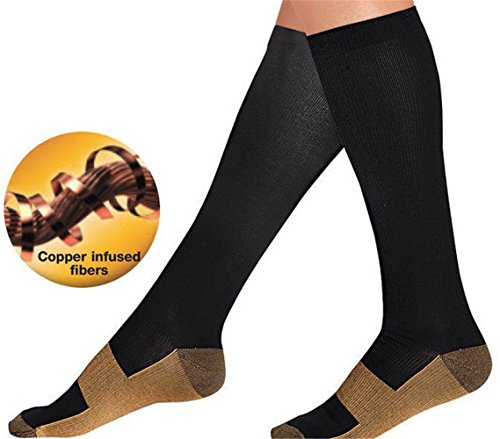 3 Par Calcetines de Compresión, para hombre y mujer, deporte, running, correr, varices, circulación sanguínea, recuperación, embarazo, vuelos, dolor de espinillas y piernas