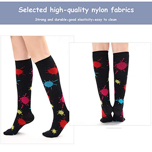 3 Pares Calcetines de Compresión para Hombres y Mujeres Medias de Compresión para aliviar el Dolor de pies y Gemelos, Varicosas, Correr, Senderismo, Volar, Viajar, Médico, Deportivo, Embarazo (L/XL)