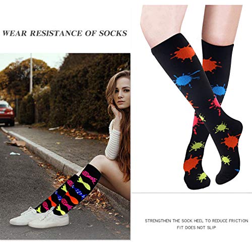 3 Pares Calcetines de Compresión para Hombres y Mujeres Medias de Compresión para aliviar el Dolor de pies y Gemelos, Varicosas, Correr, Senderismo, Volar, Viajar, Médico, Deportivo, Embarazo (L/XL)