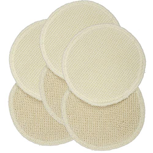 3 pares de compresas de lactancia, de lana y seda, 3 capas, redondas, 13 cm, extra de calidad, lana virgen y seda de bourette, con propiedades de cuidado, ideal para pezones irritados, lavable